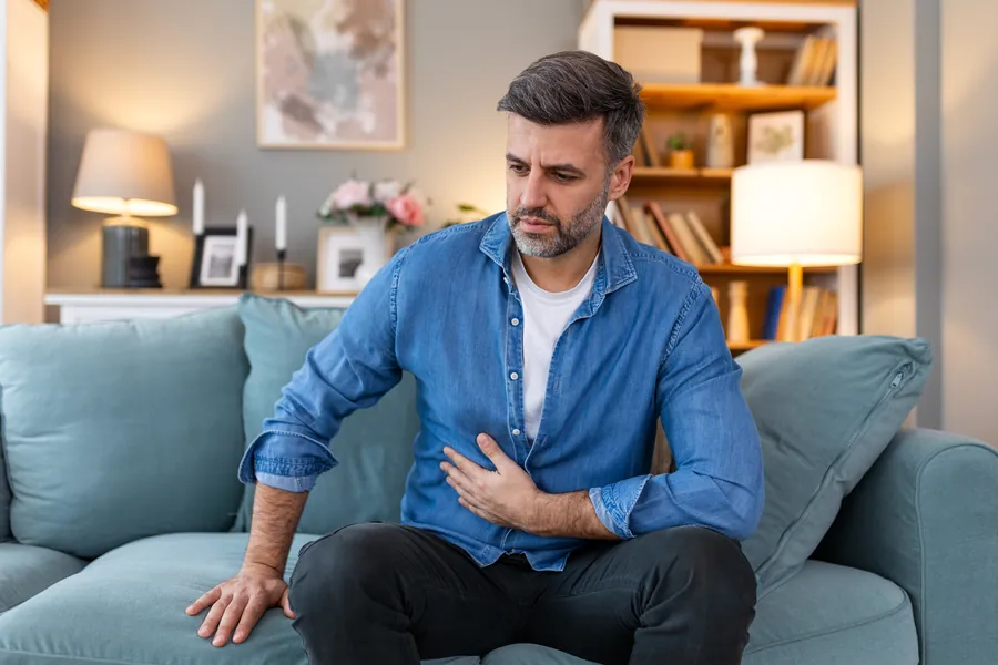 Man with stomach ache